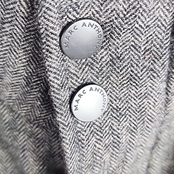 Pristine Men's Herringbone Wool Blend Marc Anthony Winter Jacket Coat - Picture 4 of 12